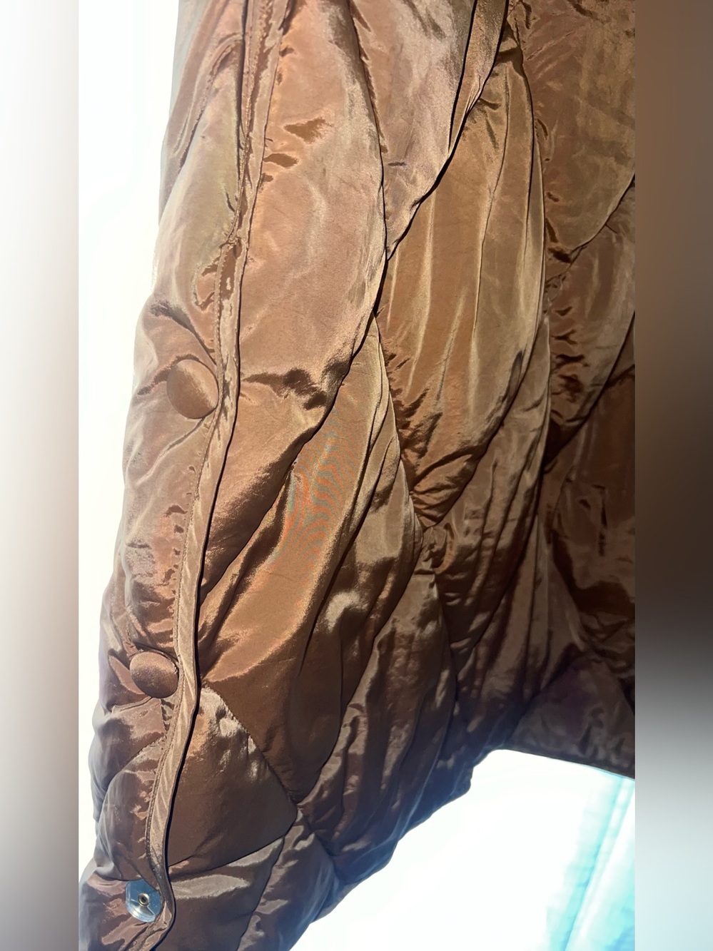 We the Free People Joanna Maxi Puffer Jacket Coat quilted brown tan size medium - Picture 6 of 7
